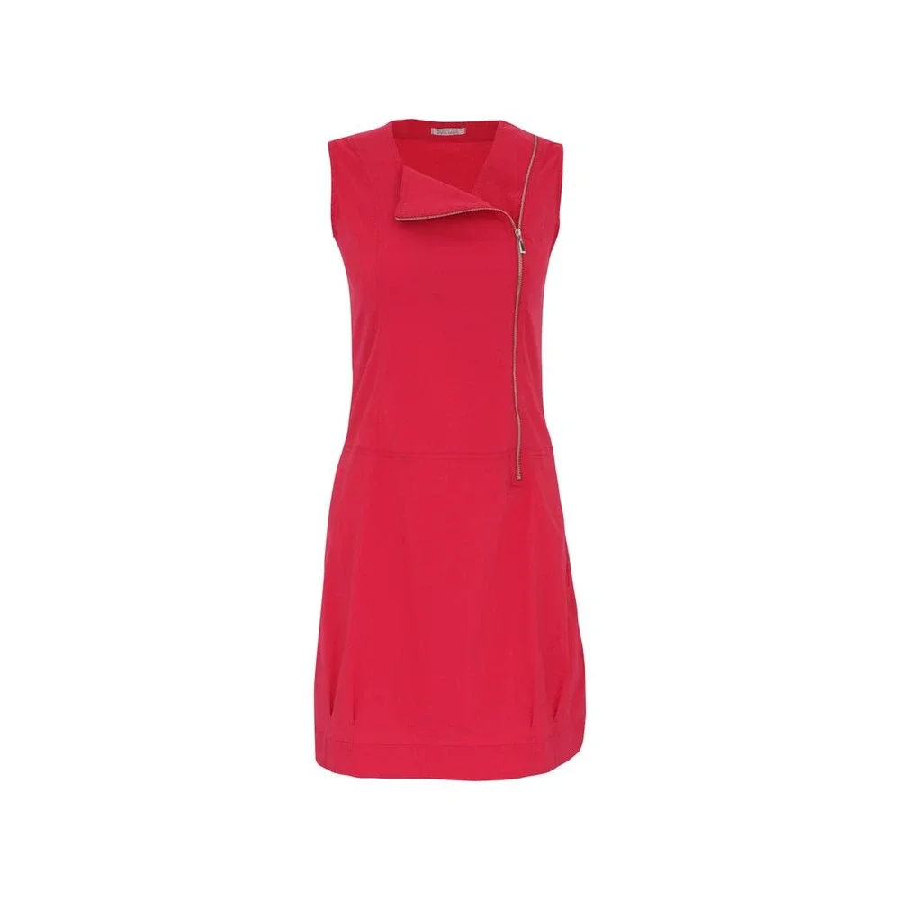Dolcezza Red Dress Size M Front Zipper Sleeveless Short Mini Dress NWT - Picture 1 of 3